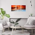 thumbnail image 2 of 3 Panels Beach Pictures Wall Decor Beach at Sunset Ocean Pictures Print on Canvas Pictures of The Beach Decor for Bathroom for Beach Theme Home Stretched and Framed 12" x 16" x 3 Pieces, 2 of 6