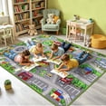 thumbnail image 5 of ORGOWEL Kids Carpet Playmat Area Rug Car Mat Play Rug for Playroom Educational Car Mat Machine Washable Non-Slip Kids Rug for Bedroom, Living Room,59"x78.7",Green, 5 of 11