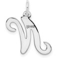 thumbnail image 3 of 14KW White Gold Script Letter N Initial Charm, 3 of 6