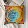 thumbnail image 3 of YINGXI Throw Pillow Cushion Cover, Style Rotary Colorful Turning Contrast Design, Decorative Square Accent Pillow Case,Orange Blue 20x20in, 3 of 5