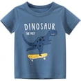 thumbnail image 3 of WOCACHI Camiseta para niños pequeños, ropa de bebé, manga corta, estampado de dinosaurio, tiburón, blusa, 3 of 5