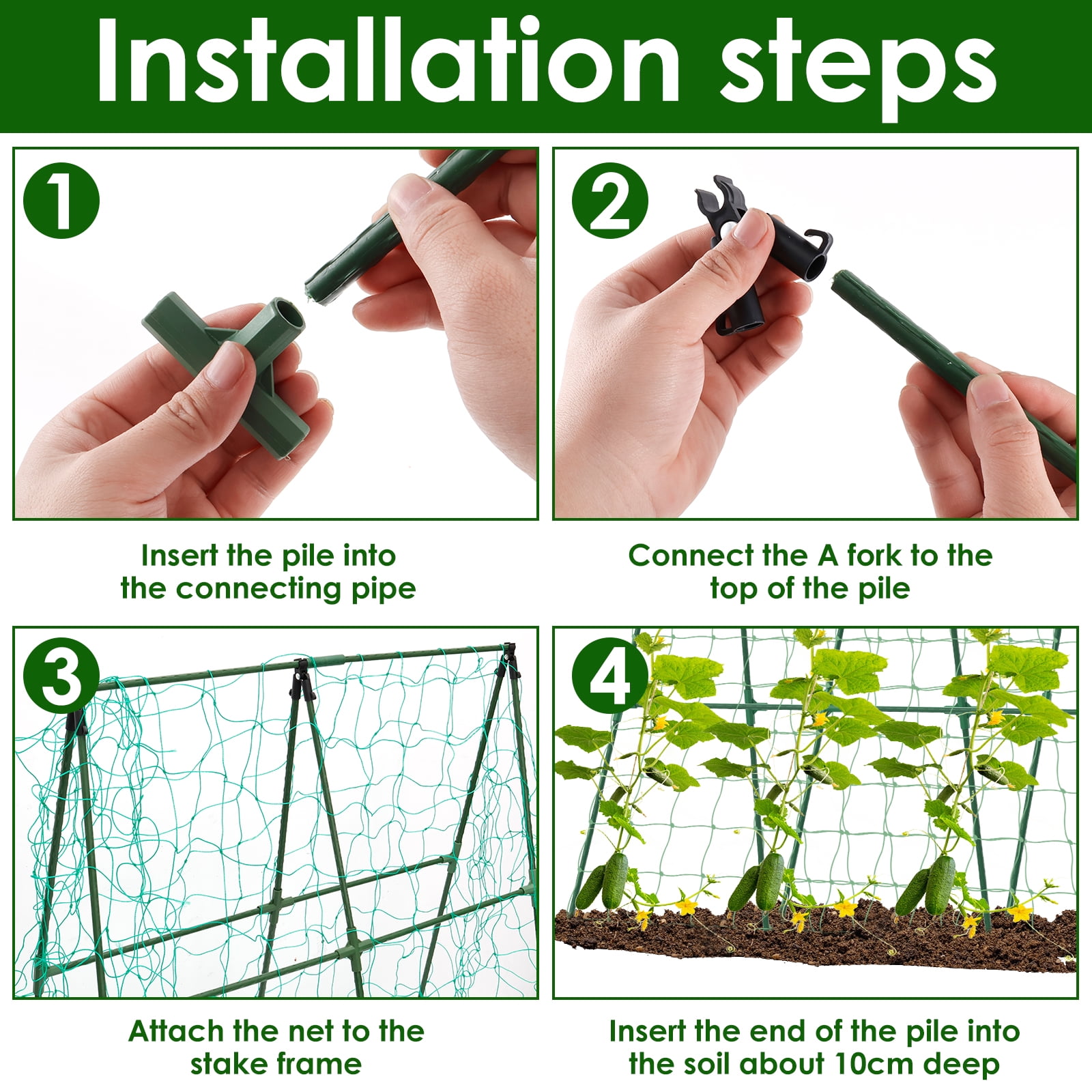 Threns Plant Climbing Frame Vegetable Trellis Garden Trellis Outdoor Plant Trellis,Easy to Install,1Set