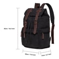 thumbnail image 2 of KAUKKO Mochila de Lona Vintage-Gran Capacidad, Mochila Multifuncional Duradera para Exteriores-NEGRO, 21.4L, 2 of 4