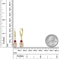 thumbnail image 6 of Gem Stone King 18K Yellow Gold Plated Silver Morganite Peach and Red Created Ruby Dangle Earrings for Women with Lab Grown Diamond (3.73 Cttw, Oval 9X7MM), 6 of 6