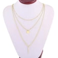 thumbnail image 4 of Birthday Gift Women'S Bead Chain Multi-Layer Necklace Disc Metal Rod Pendant Clavicle Chain Delicate Metal Pendant Necklace, 4 of 7