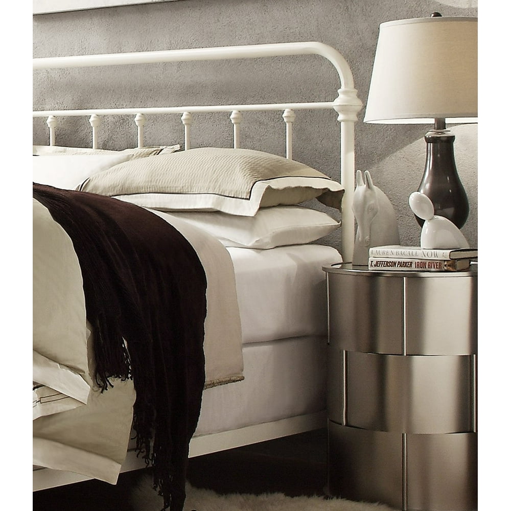 Weston Home Nottingham Spindle Metal King Headboard, Antique White