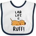 thumbnail image 3 of Inktastic Lab Life is Ruff Yellow Lab Boys or Girls Baby Bib, 3 of 4