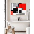 thumbnail image 6 of Black Red Geometric Wall Art for Living Room,Canvas Picture Wall Decor for Bathroom Bedroom,Red White Abstract Art Modern Painting Artwork for Office Kitchen Hallway Dining Room Home Decor 16"x20", 6 of 8