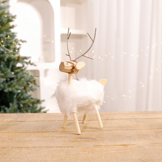 Deer Ornaments Christmas Home Decor Living Room Decoration, Deer Ornaments Decoration, Festive holiday decor, Elegant deer design, Premium quality materials, Wooden base, For bedroom