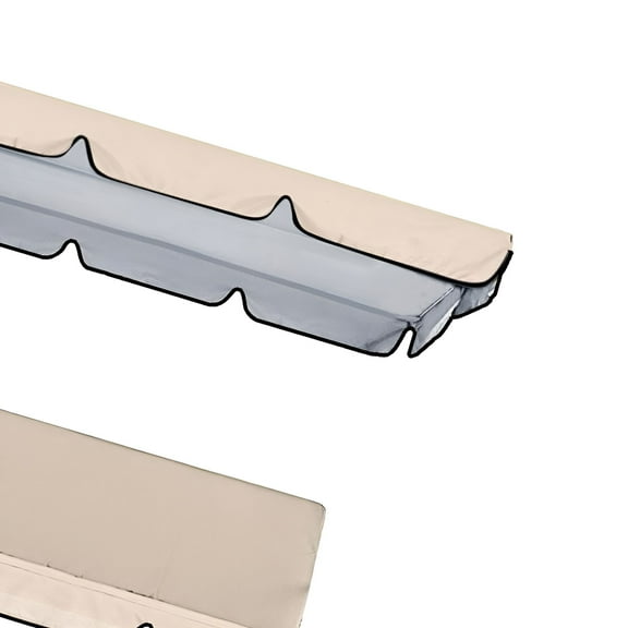 AUQ Patio Swing Cushion Set Replacement Canopy Swing Seat for 3 Beige