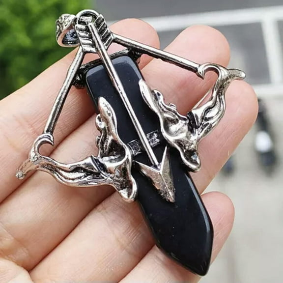 Natural Crystal Cupid Bow and Arrow Pendant Love Angel Point Quartz Healing Gift