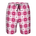 thumbnail image 4 of Naloa Plaid Heart Men's Beach Shorts, Surfing shorts, Swim trunks, Quick Dry Swim Trunks for Surfing Beach Fun - XX-Large, 4 of 9