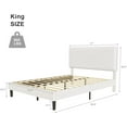 Flolinda King Size Velvet Bed Frame, Upholstered Platform Bed, Strong