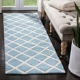thumbnail image 3 of SAFAVIEH Chatham Jahn Geometric Diamonds Wool Area Rug, Blue/Ivory, 7' x 7' Square, 3 of 10