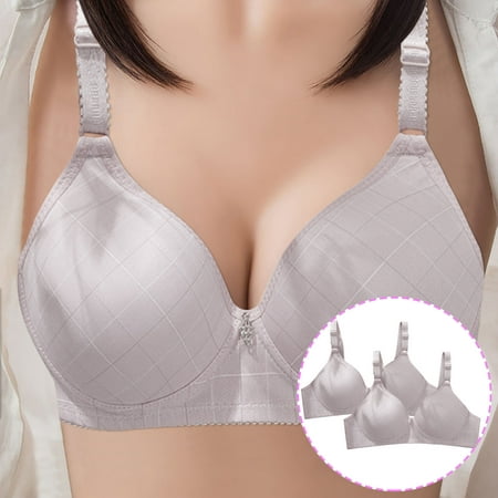 

2-pack 2PC Women Large Size Simple Lattice Adjustable Shoulder Strap Underwire Underwear Bra women s lingerie