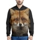 thumbnail image 2 of Bonita chaqueta con cremallera y estampado de zorro para hombre, divertida chaqueta con estampado 3D de animales, de manga larga, informal, holgada, para primavera y otoño, 2 of 5