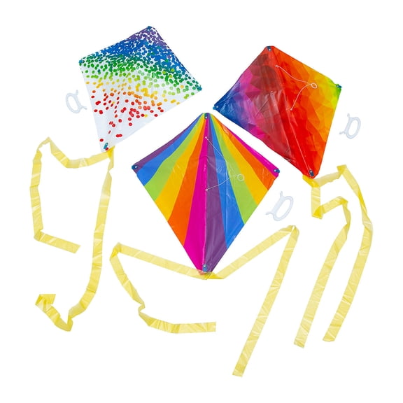 Rainbow Kites with Tail, Toys, Birthday, Party Favors, 12 Pieces