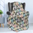 thumbnail image 4 of Funny Cartoon Soft Flannel Fleece Throw Blanket, Theme of Playful Hipster Cats with Glasses Colorful Dotted Designed Print, Cozy Plush for Indoor and Outdoor Use, 50" x 70", Multicolor, by Ambesonne, 4 of 5