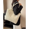 thumbnail image 2 of Kukuzhu Quilted Tote Bag for Women Padding Down Cotton Hobo Bag Large Fashion Shoulder Bag, 2 of 6