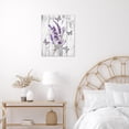 thumbnail image 3 of Lavender Flower Wall Art Purple Butterfly with Floral Wooden Framed Canvas Prints Grey Rustic Vertical Wall Decor Poster for Bathroom Living Room Bedroom Kitchen Office,8Wx10L inch, 3 of 6