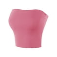 thumbnail image 2 of A2Y Women's Basic Sexy Cute Tube Strapless Cotton Tank Top Deep Pink 2XL, 2 of 4