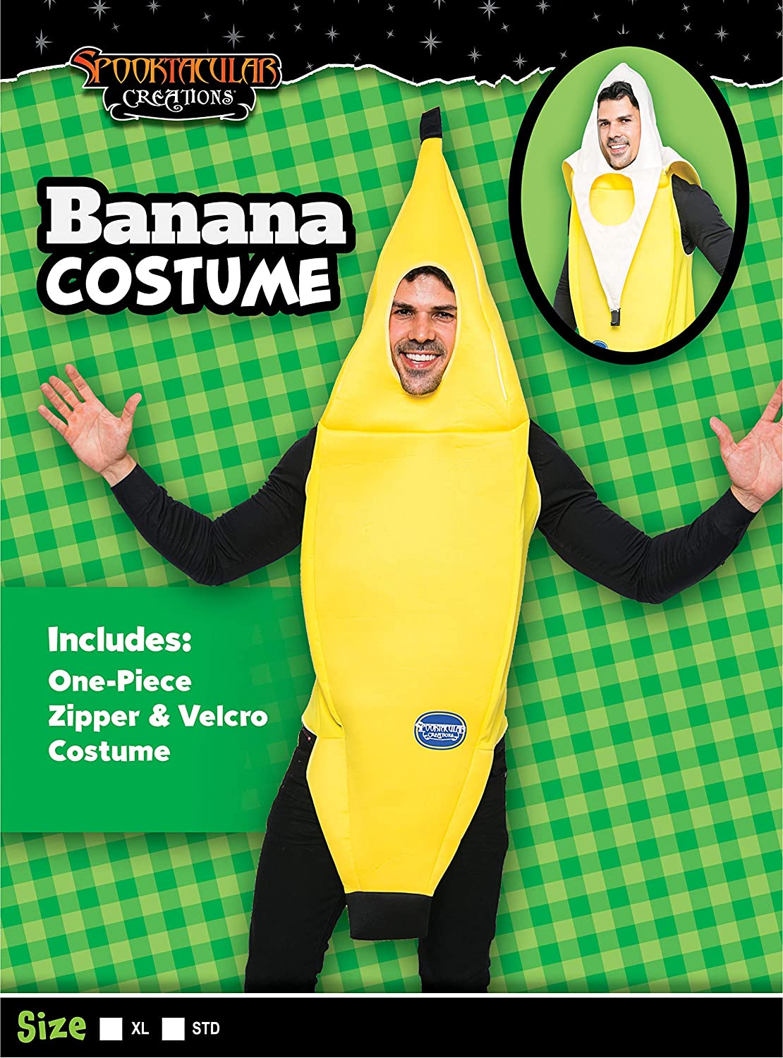 Spooktacular Creations Appealing Banana Costume Adult Set for Halloween Dress Up Party Roleplay Cosplay - image 4 of 5