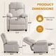 thumbnail image 2 of Korser Sillón Reclinable Push Back Con Bolsillos,Pequeño Para Espacios Reducidos,Lino,Beige, 2 of 7