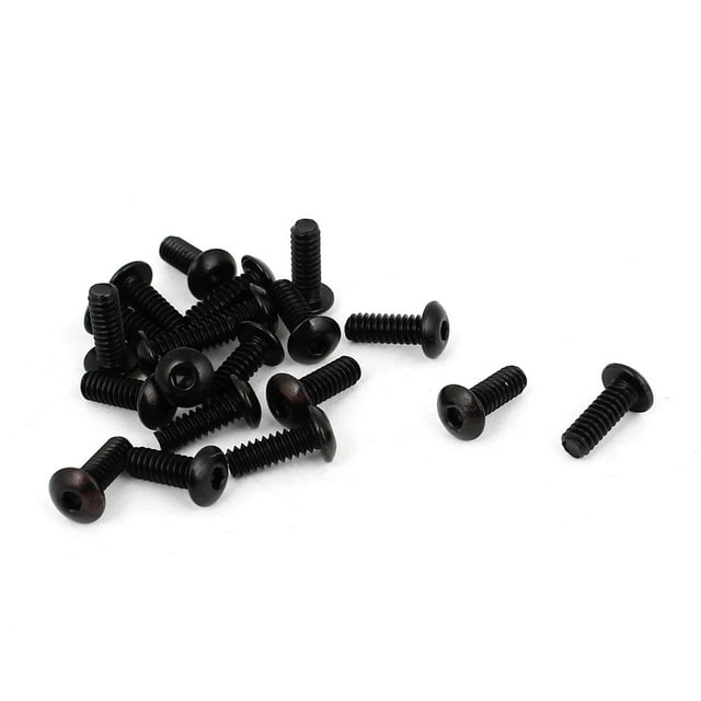 #4-40 x 5/16" UNC Tornillos de cabeza de botón hexagonal de acero aleado negros 20 piezas
