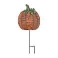 thumbnail image 2 of Iron Pumpkin Yard Decorations, Metal Garden Stakes Fall Lawn Ornaments for Thanksgiving Halloween Outdoor Patio Decor, Ground Insert Art for Home Backyard Seasonal Display, Orange, Style D, 2 of 8