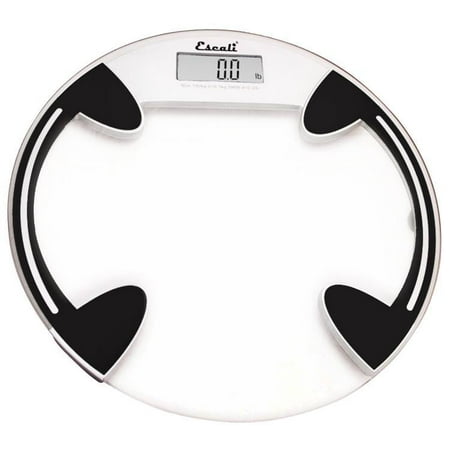Escali - Precision Body Weight Glass Platform Round Digital Bathroom Scale B180RC Clear
