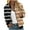 Khaki, variant on Womens Striped Bomber Jackets Zip up Long Sleeve Fall Coats Fashion Color Block Outwear with Pockets