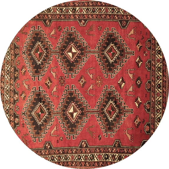 Ahgly Company Indoor Round Persian Brown Traditional Area Rugs, 7' Round
