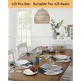 thumbnail image 5 of 15 Inch Round Placemats Set of 4, Black Abstract Non Slip Heat Insulation PP Table Mats, Grey Geometric Oil Painting Vintage Ombre Washable Place Mats for Kitchen Dining Party Table Decor, 5 of 7