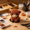 thumbnail image 3 of Fuebueo DIY Highland Cow Beading Craft Kits 3D Bead Art Making Set for Age 5 6 7 8 9 10 11, Mini Seed Bead Animal Jewelry Crafting Supplies Kit for Teens Adults Gift, 3 of 8