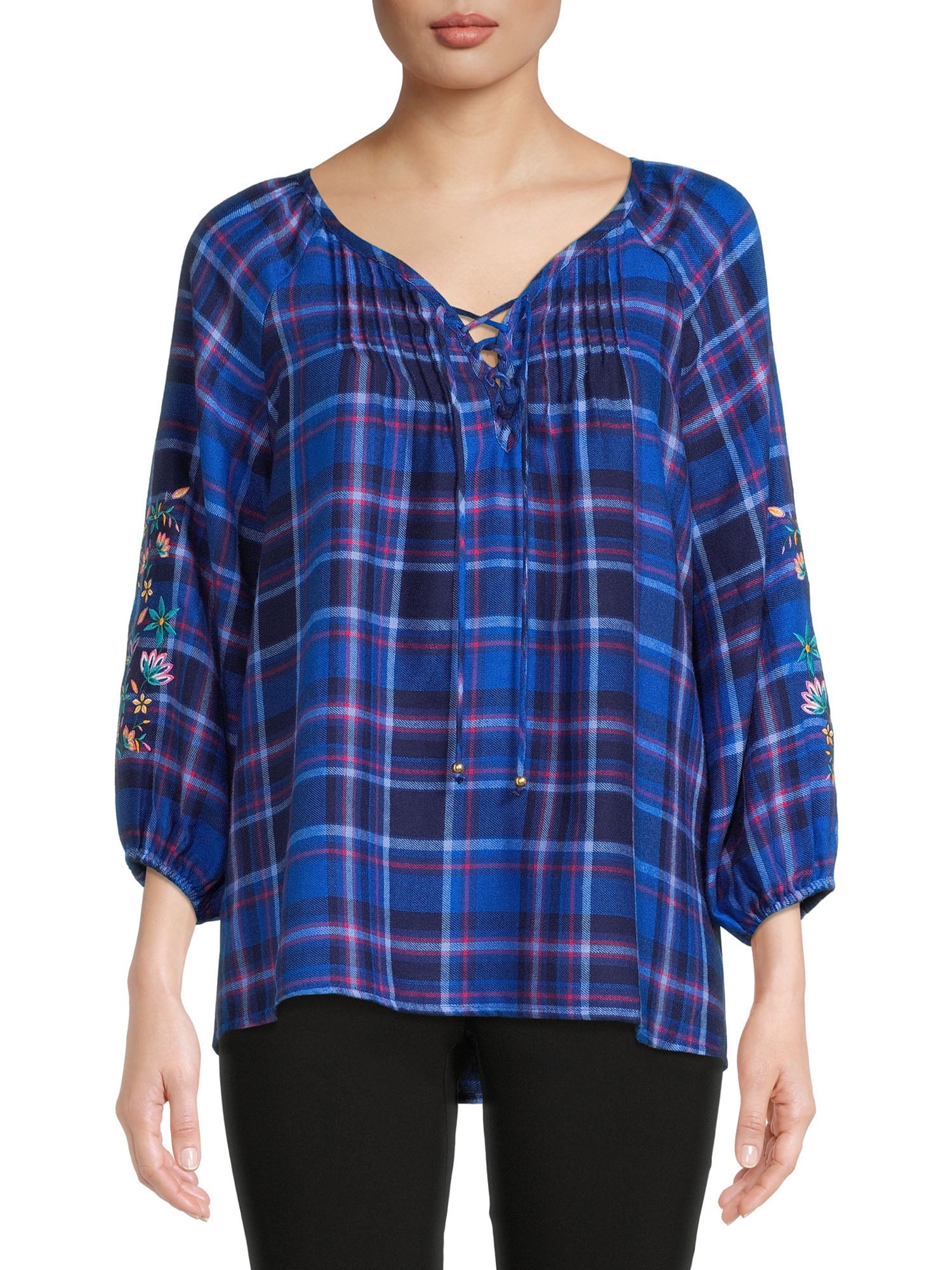 The Pioneer Woman Flannel Peasant Blouse, Women's