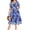6601-Blue, variant on Womens Plus Size Dress 4X Daily V Neck Floral Print Black Maxi Dress Short Sleeve Elastic Waist Summer Spring Dress with Pockets for Outing 4XL 24W 26W