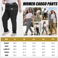 thumbnail image 2 of FEN AI Plus Size Pants for Women Black Cargo Pants Hiking Water Resistant UPF 50+ Joggers Sweatpants 5 Zipper Pockets XL, 2 of 7