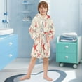thumbnail image 5 of FORMRS Niños Bathrobe Unisex Hooded Robe Soft Plush Pajamas Sleepwear, Size 4-6T, Light Red Starfish, 5 of 7