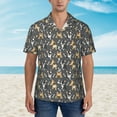 thumbnail image 4 of Fotbe Bulldog Print Hawaiian Shirt for Men Unisex Summer Beach Casual Short Sleeve Cotton Linen Button Down Shirts-Large, 4 of 9