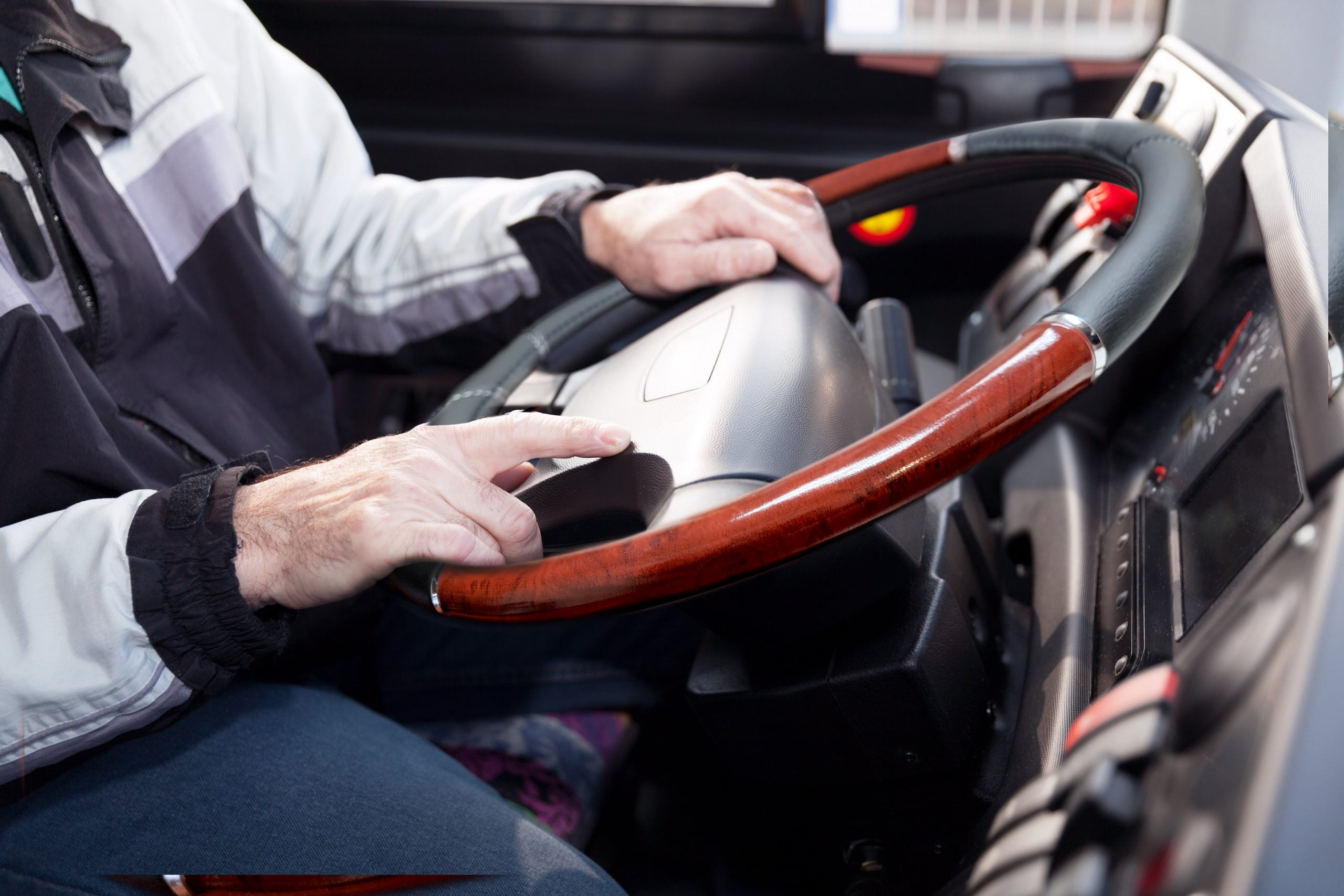 18" Large Steering Wheel Cover Peterbilt Freightliner Big Rig Trucks – Dark Wood Grain Soft Leather Grip and Air Freshener