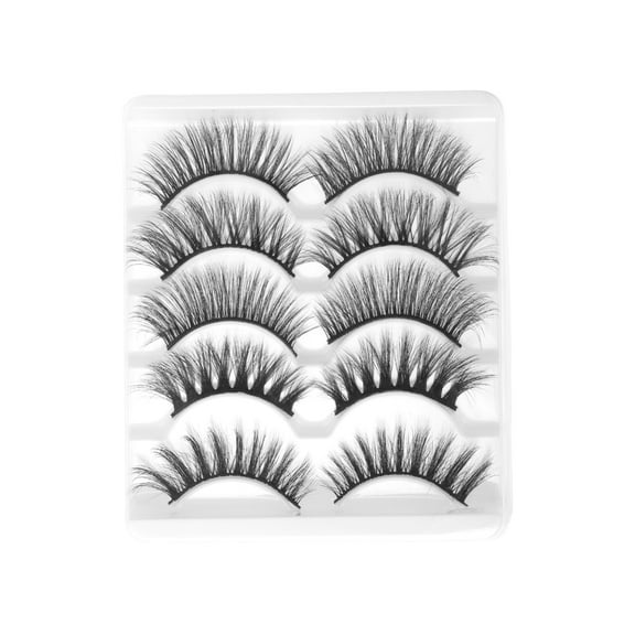 Unique Bargains 5 Pair Soft 3D False Eyelashes for Makeup Black 3D-22