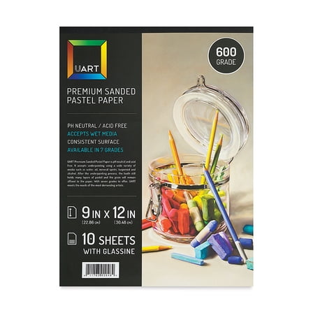 UArt Sanded Pastel Paper Pad - 600 Grit, 9" x 12", 10 Sheets, Beige