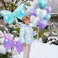 thumbnail image 5 of Iridescent Blue Purple Heart Balloons, Iridescent Blue Bow Balloons, 10Pcs 18 Inch Heart Shaped Balloon and 38 Inch Helium Bow Foil Balloon for Birthday Valentines Valentines Day Frozen Party Decor, 5 of 8