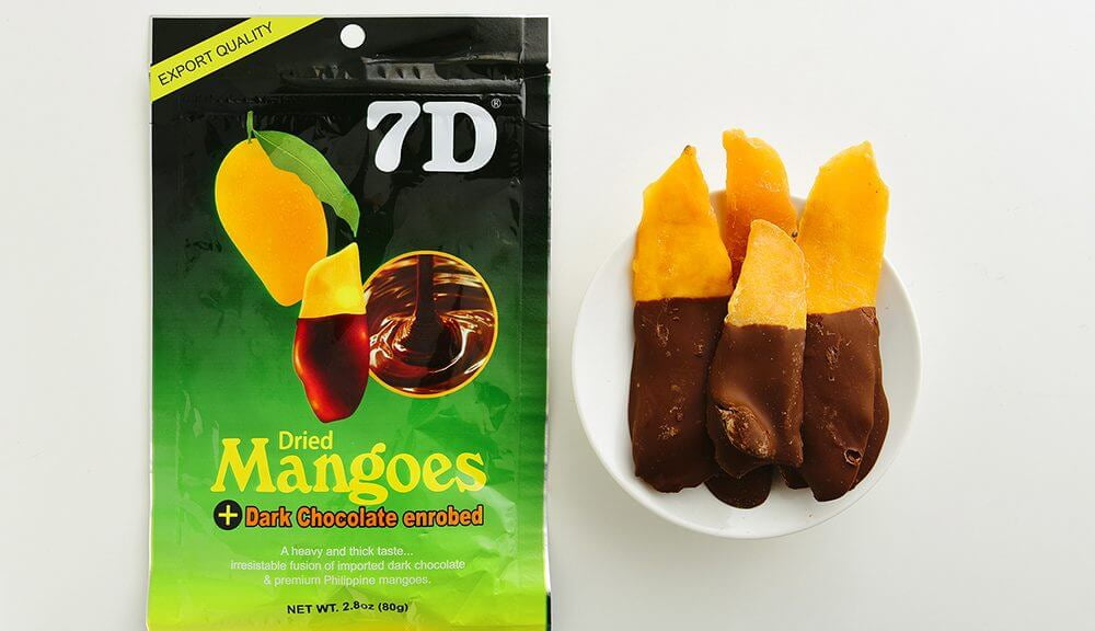 7D Cebu Dried Mangoes Dark Chocolate Dipped (10 packs X 80g)