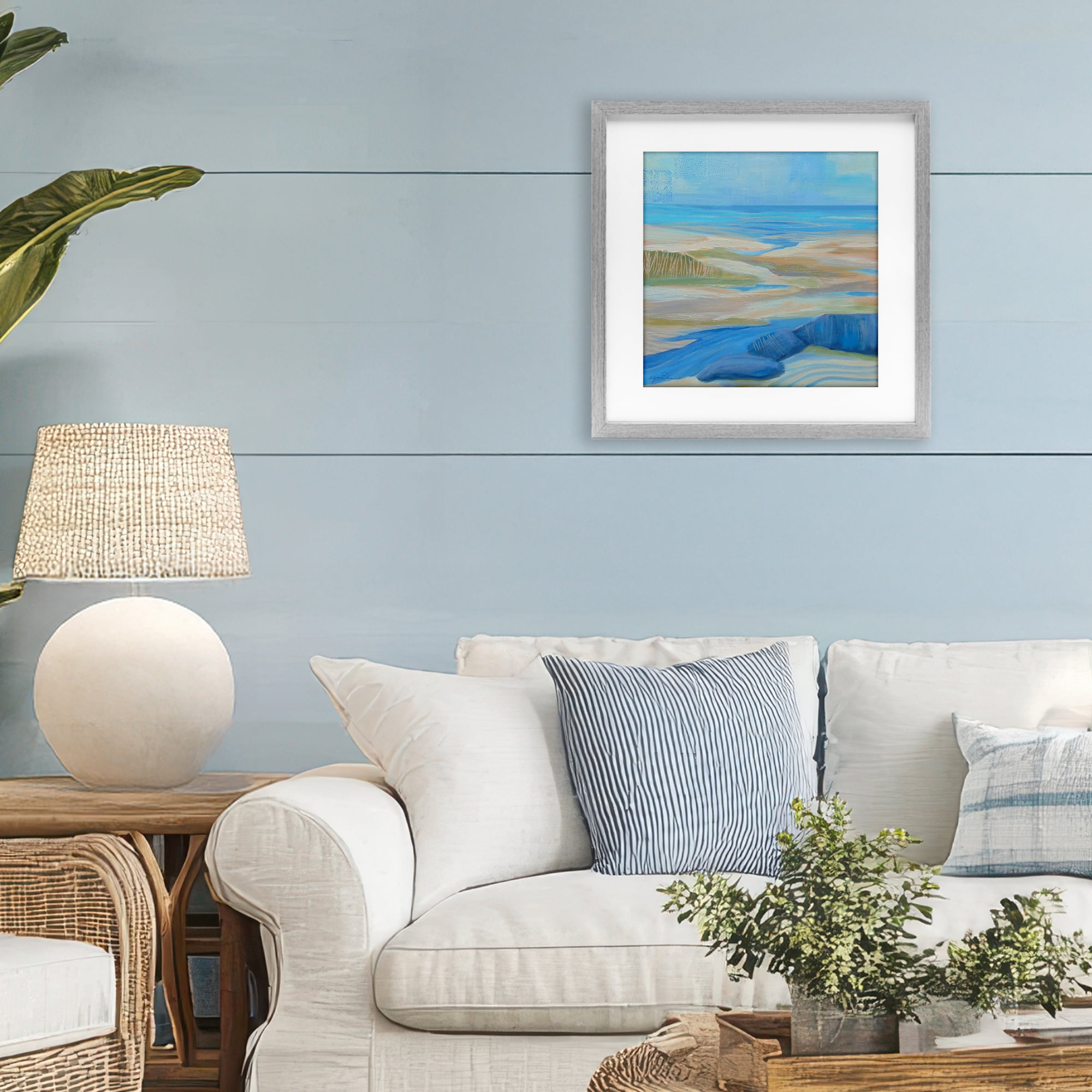 Stupell Industries Low Tide Azure Dunes Gray Framed Print Under Glass, design by Lynn Ericson Fine Art