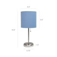 thumbnail image 4 of Mod Lighting and Decor Stick Lamp with USB Charging Port - 19.5" - Silver and Blue, 4 of 9
