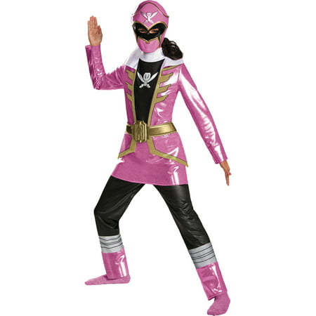 Morris Costumes Girls Jumpsuit Deluxe Pink Power Ranger Costume Child 4-6