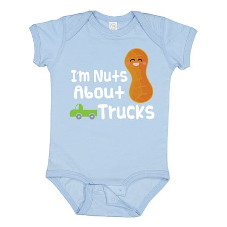 

Inktastic Nuts About Trucks Outfit Boys Gift Baby Boy Bodysuit