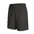 thumbnail image 4 of Mens 5 Inch Linen Shorts - Casual Elastic Waist Drawstring Side Slit Summer Beach Shorts with Pockets, 4 of 6