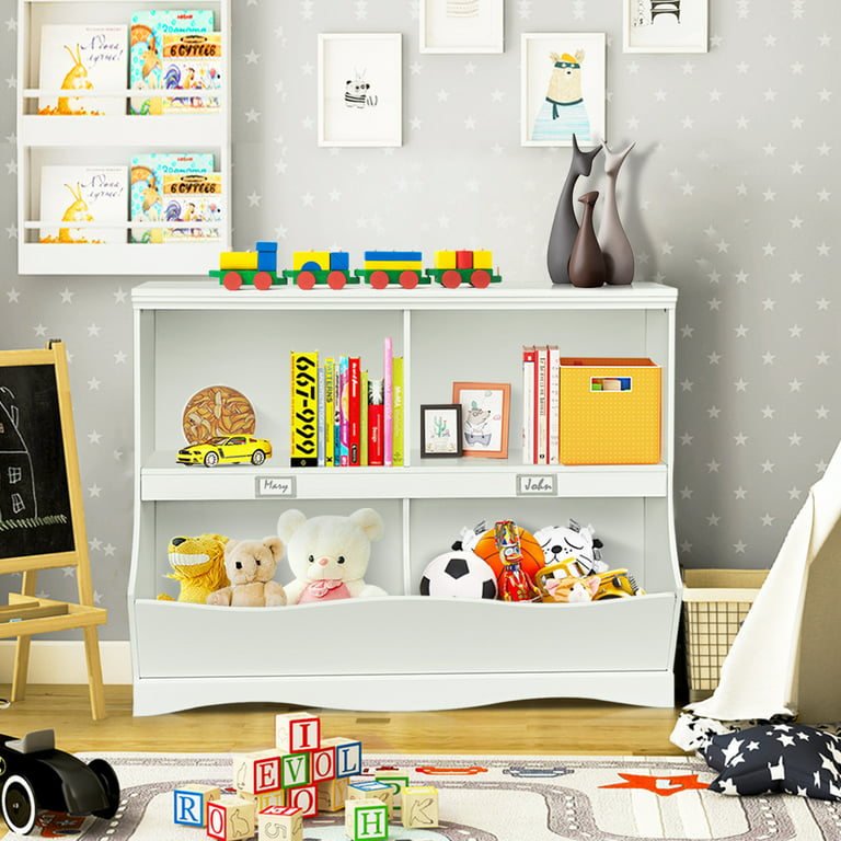 Costway Multipurpose Toy Chest and Bookshelf with Magnetic Whiteboard